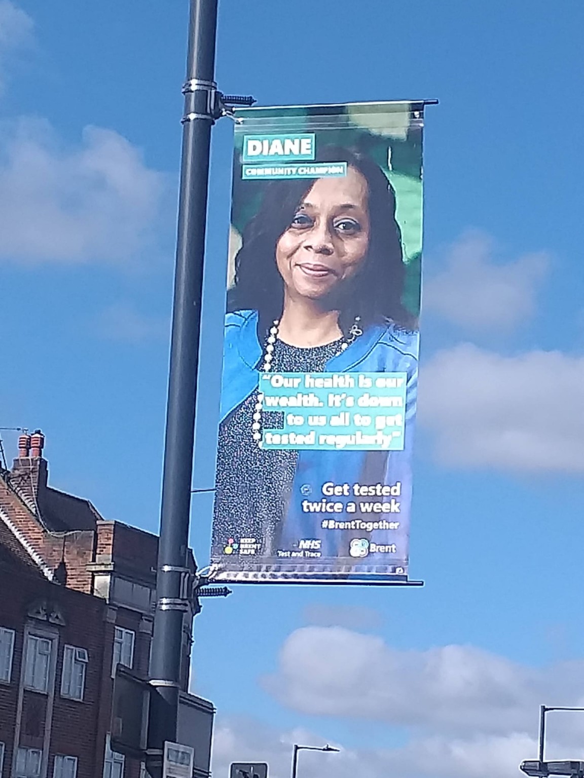 Brent Community Champion banner featuring Diane